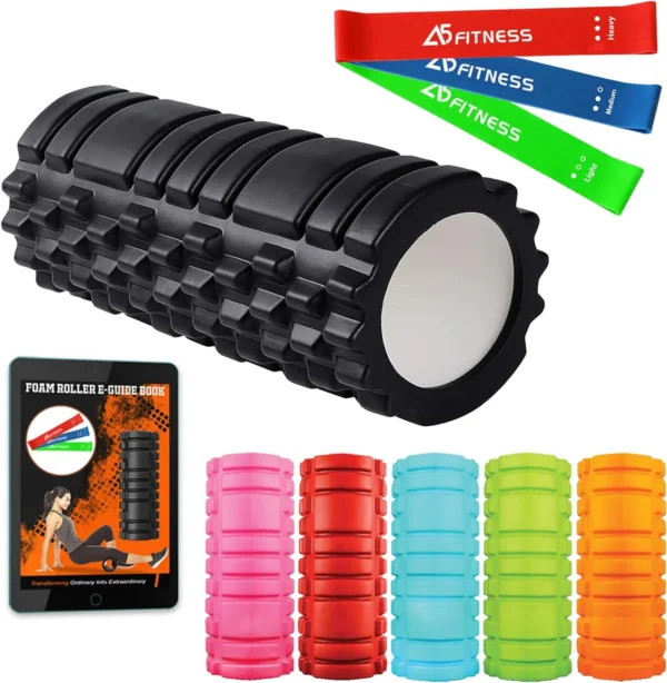 Foam Roller with 3 Resistance Level Bands